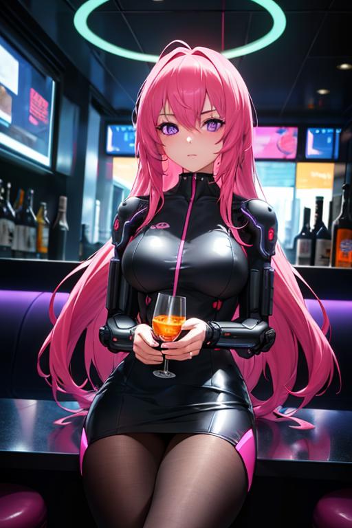 00224-984404888-Cyberpunk, 1girl, sitting in a futuristic bar, holding a glass, modified human, elegant suit, pink hair, purple eyes, looking in.png